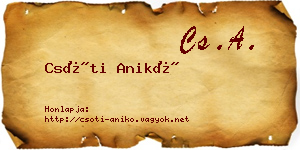 Csóti Anikó névjegykártya