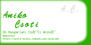 aniko csoti business card